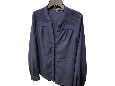 Top Long Sleeve Designer By Karl Lagerfeld In Blue, Size: L Sale