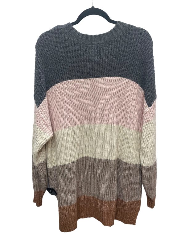 Sweater By American Eagle In Grey & Pink, Size: M Fashion