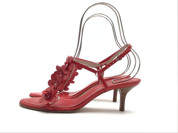 Sandals Heels Kitten By Coach In Red, Size: 7.5 Online Sale