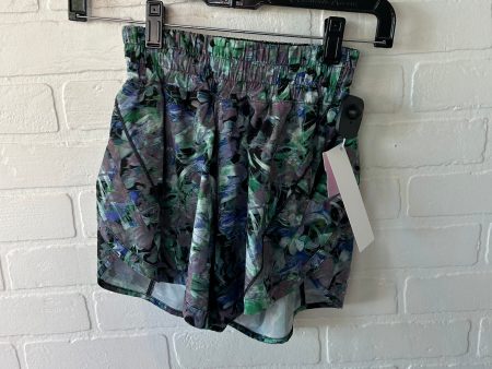 Athletic Shorts By Lululemon In Green & Purple, Size: 2 For Discount