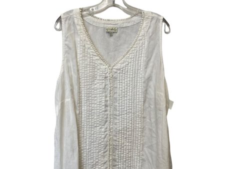 Top Sleeveless By Wonderly In White, Size: 2x Hot on Sale