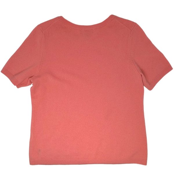 Cashmere Short Sleeve Sweater 
By Lands End In Peach, Size: M For Sale