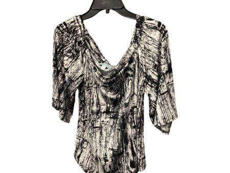 Top 3 4 Sleeve By Veronica M In Black & White, Size: M For Cheap