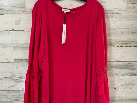 Top Long Sleeve By Calvin Klein In Pink, Size: 2x Online