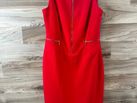 Dress Casual Midi By Calvin Klein In Red, Size: L Online now