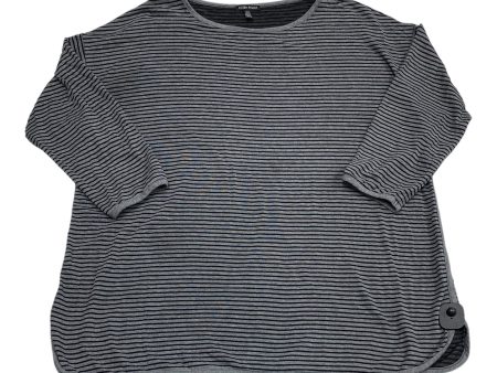 Top Long Sleeve Designer By Eileen Fisher In Black & Grey, Size: Xl on Sale