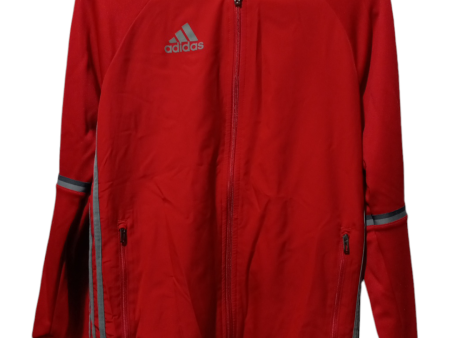 Athletic Jacket By Adidas In Grey & Red, Size: S Sale