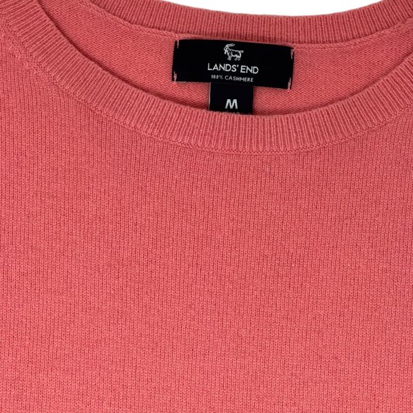 Cashmere Short Sleeve Sweater 
By Lands End In Peach, Size: M For Sale