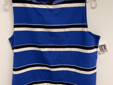 Top Sleeveless By Ann Taylor In Blue & White, Size: L Cheap