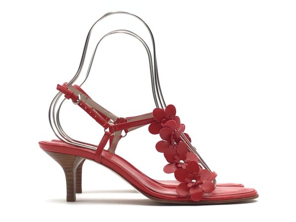 Sandals Heels Kitten By Coach In Red, Size: 7.5 Online Sale