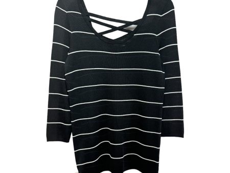 Knit Cross Back Top 3 4 Sleeve By Jolibel In Striped, Size: S on Sale