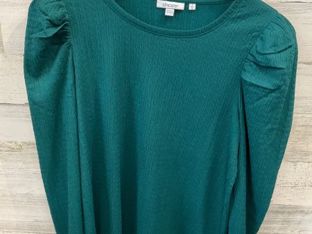 Top Long Sleeve By Chicos In Green, Size: M Sale