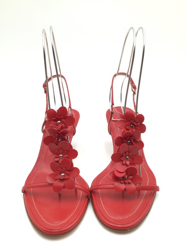 Sandals Heels Kitten By Coach In Red, Size: 7.5 Online Sale