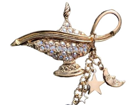 Aladdin s Magic Lamp Rhinestone Gold Tone Pin By Kirks Folly Online