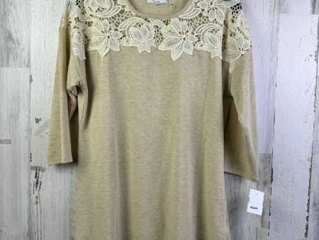 Top 3 4 Sleeve By 89th And Madison In Brown & Cream, Size: L on Sale