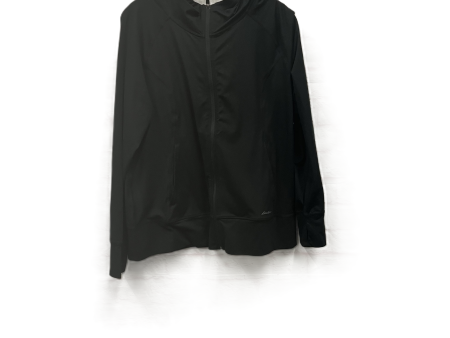 Athletic Jacket By Eddie Bauer In Black, Size: L For Cheap